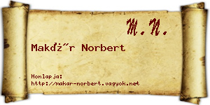 Makár Norbert névjegykártya